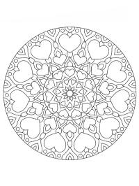 Mandala petits cœurs