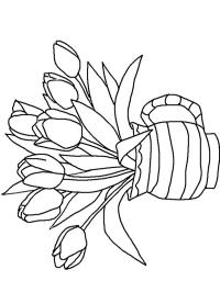 Image A Colorier Fleurs Dans Un Vase Topcoloriages Fr