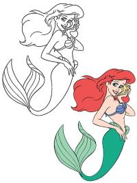 Coloriage d'Ariel