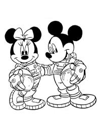Astronaute Mickey en Minnie Mouse