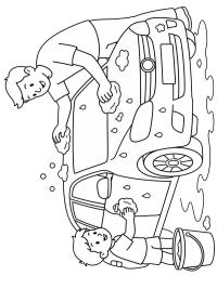 Laver la voiture avec papa