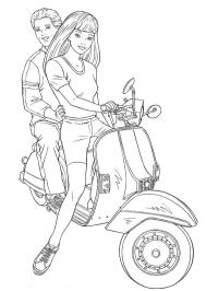 barbie et ken sur le scooter