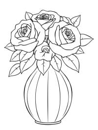 Bouquet de roses dans un vase