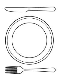 Assiette et couverts