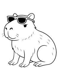 Capybara avec lunettes de soleil