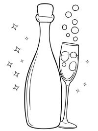 Bouteille et verre de champagne