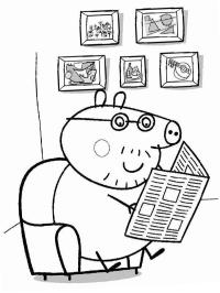 Daddy Pig lit le journal