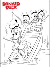 donald duck et riri, fifi et loulou pêchent