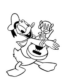 Donald Duck joue de la guitare