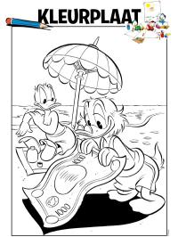 Donald et Balthazar Picsou sur la plage