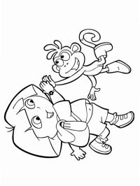 Dora et Babouche le singe jouent