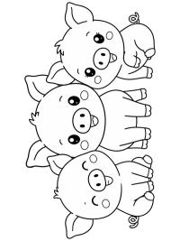 Trois petits cochons mignons