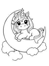 Licorne dort sur la lune