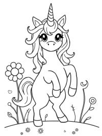 Licorne se tenant sur ses pattes arrière