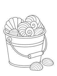 Seau avec coquillages