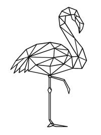 Flamant rose géométrique
