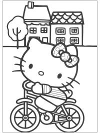 Hello Kitty à vélo
