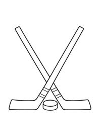 B&acirc;ton et rondelle de hockey