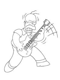 Homer Simpson joue de la guitare