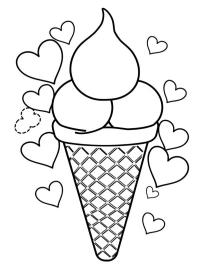Glace avec des cœurs