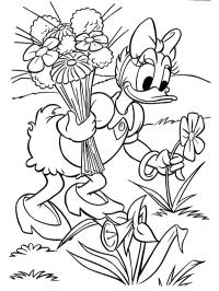 Daisy Duck cueille des fleurs