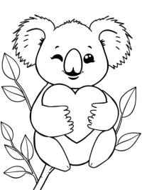 Kawaii koala tient un coeur