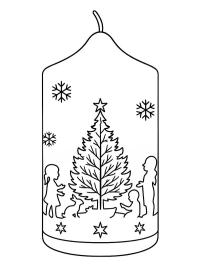 Bougie de Noël avec sapin de Noël