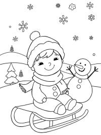 Enfant sur la luge