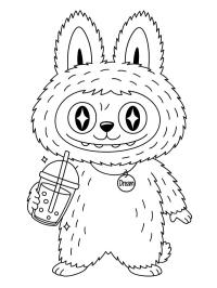 Labubu boit du boba