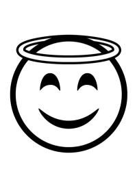 Visage souriant avec auréole