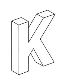 Lettre K en 3D