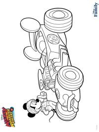 Mickey Mouse à la voiture de course