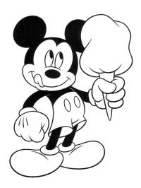Mickey Mouse mange une glace