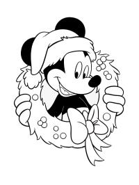 Mickey Mouse dans une couronne de Noël