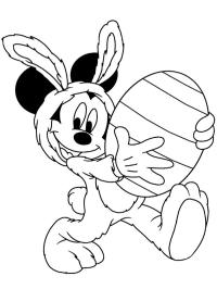 Mickey Mouse avec un œuf de Pâques