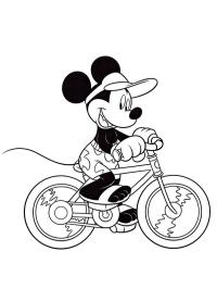 Mickey Mouse sur un vélo