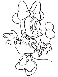 Minnie Mouse mange une glace