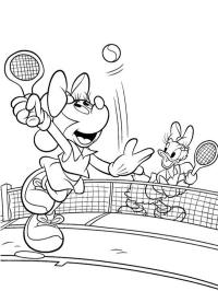 Minnie Mouse et Daisy jouent au tennis