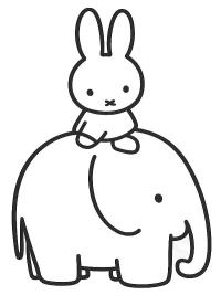 Miffy sur l'&eacute;l&eacute;phant