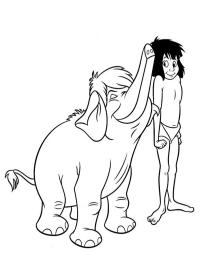 éléphant et mowgli