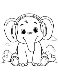 Eléphant avec casques