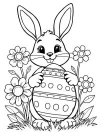 Lapin de Pâques avec œuf de Pâques