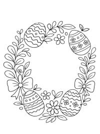 Couronne de P&acirc;ques avec des &oelig;ufs