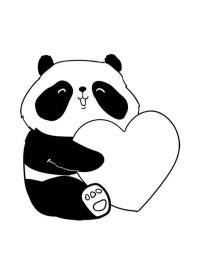 Panda avec cœur