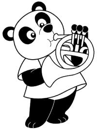 Panda joue de la trompette