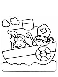 Père fouettard et Saint-Nicolas sur le bateau à vapeur