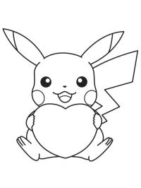 Pikachu tient un cœur