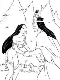 Pocahontas et son père Powhatan