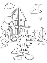 Chat dans le jardin