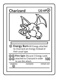 Carte Pokémon Charizard sans ombre